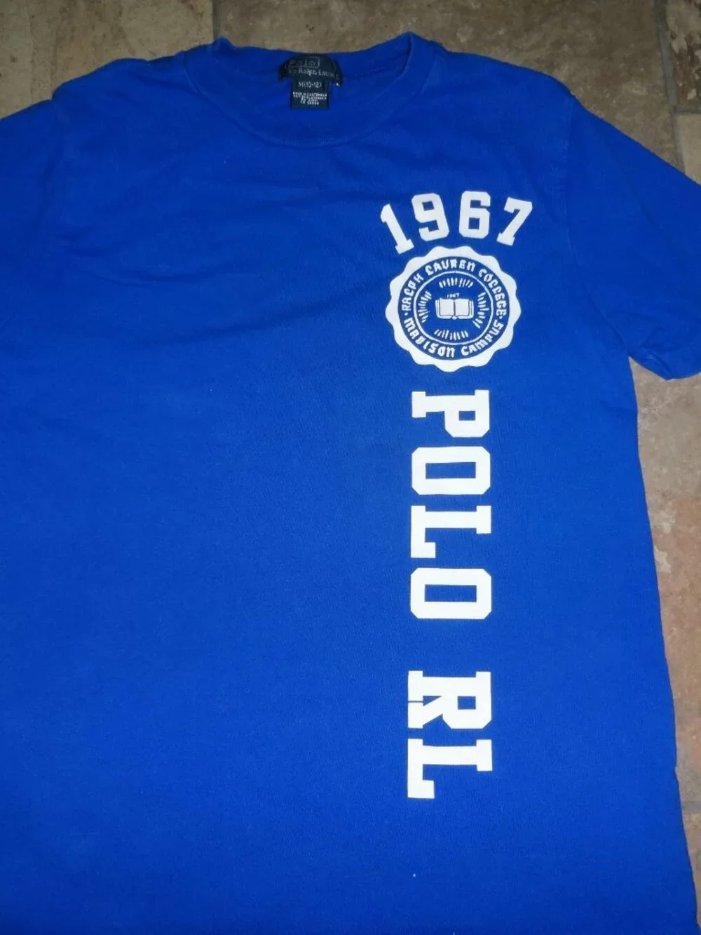 Lot 2 T-shirt Boy Youth Blue M 10-12=POLO RALPH LAUREN Madison + Nike Swirl SB